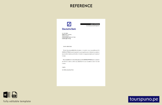 lista para imprimir plantilla de referencia de cierre del Deutsche Bank de Alema